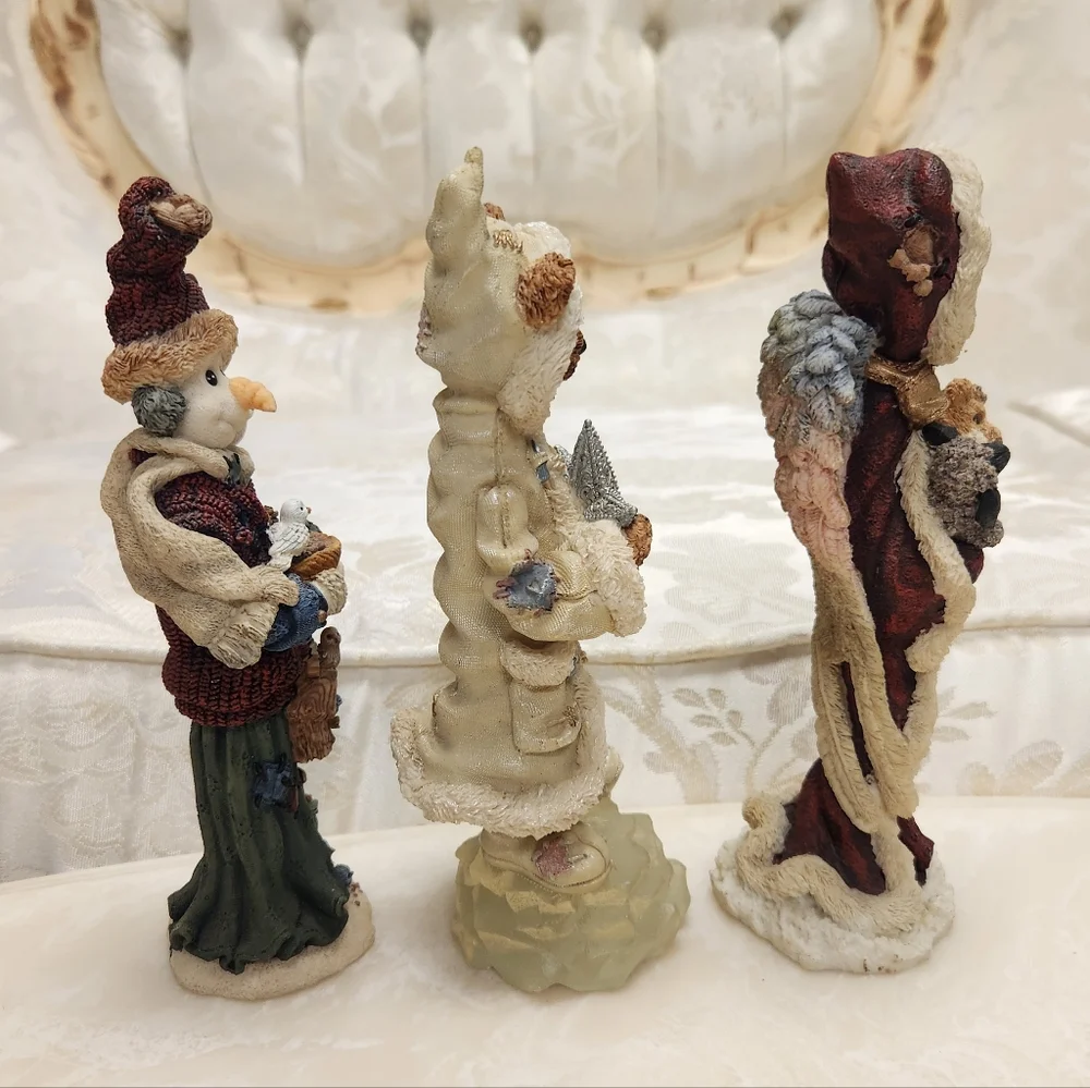 Boyds Bears Folkstone #2880 #2829 #2816 Winter Figurines Lot Of 3